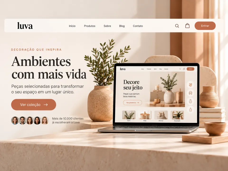 Exemplo visual da etapa Hero em uma Landing Page