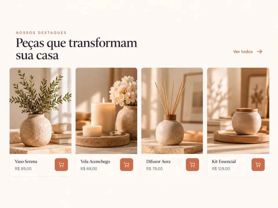 Exemplo visual da etapa Benefícios em uma Landing Page